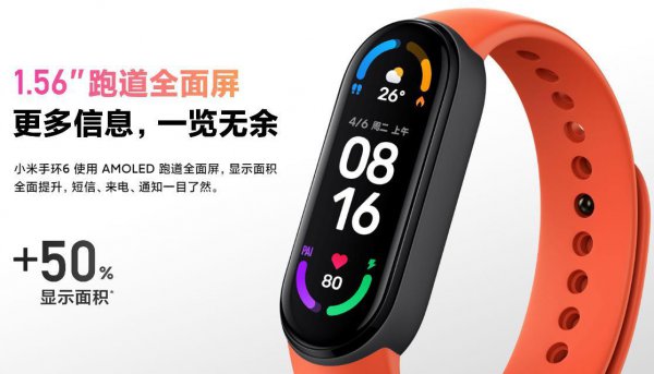 小米手环5与6的区别