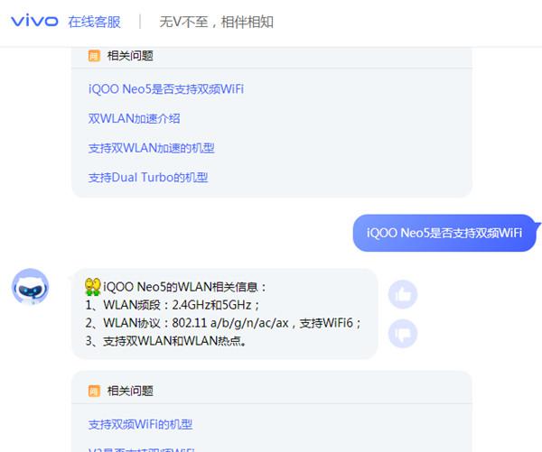 iqooneo5有双WiFi吗