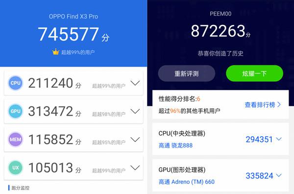 oppofindx3pro跑分