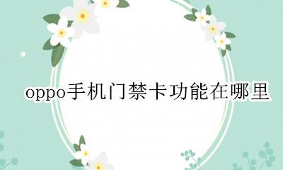 oppo手机门禁卡功能在哪里 oppo手机怎么设置门禁卡功能