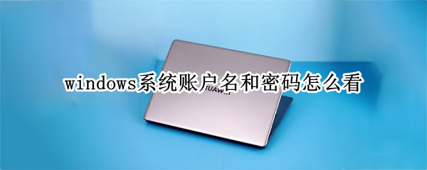 windows系统账户名和密码怎么看
