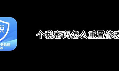 税务局重置个税密码 个税密码怎么重置修改