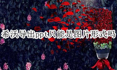 希沃导出ppt只能是图片形式吗？ 希沃课件导出ppt格式都是图片么