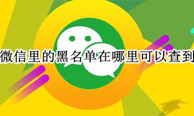 微信在哪里可以查看黑名单 微信里的黑名单在哪里可以查到