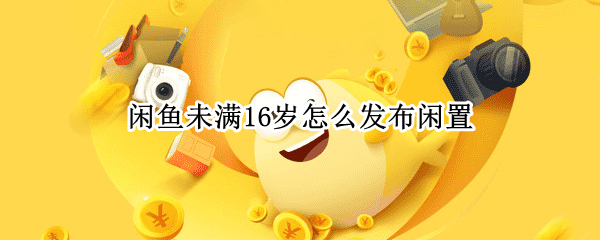 闲鱼未满16岁怎么发布闲置