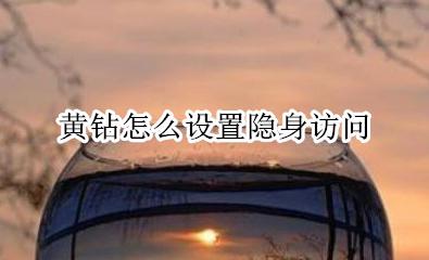 黄钻怎么设置隐身访问 黄钻怎样设置隐身访问
