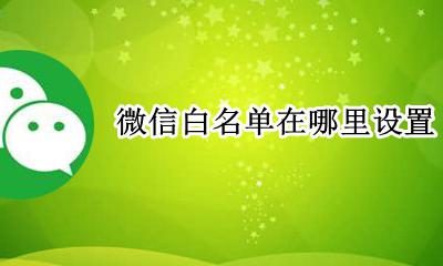 微信白名单在哪里设置 设置微信白名单是什么意思