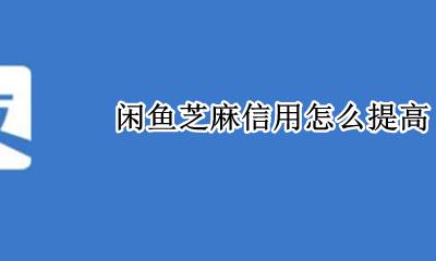 闲鱼芝麻信用怎么提高 闲鱼如何提升芝麻信用
