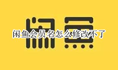 闲鱼会员名怎么修改不了 闲鱼会员名怎么改不了怎么办