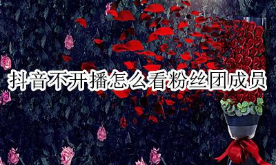 抖音不开播怎么看粉丝团成员 抖音不直播的时候怎么看粉丝团