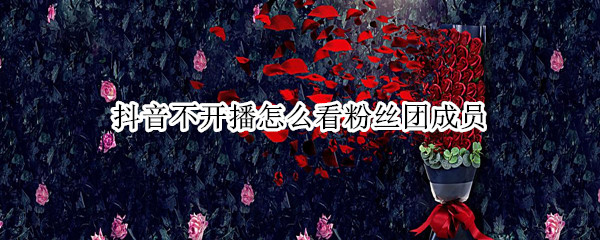 抖音不开播怎么看粉丝团成员