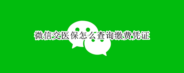 微信交医保怎么查询缴费凭证