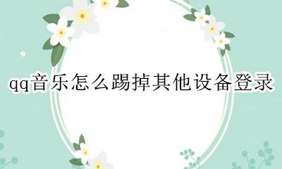 qq音乐怎么踢掉其他设备登录 qq音乐怎么移除其他设备登陆呢
