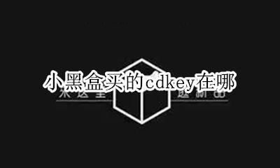 小黑盒怎么买cdkey 小黑盒买的cdkey在哪