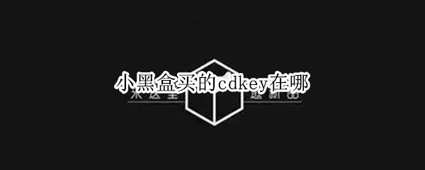 小黑盒买的cdkey在哪