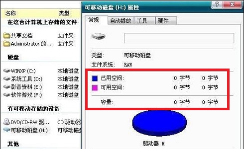 u盘显示0字节修复方法