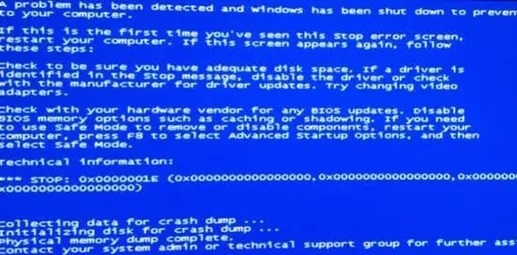 0xc0e蓝屏代码是什么意思 0x0000001e蓝屏代码意思