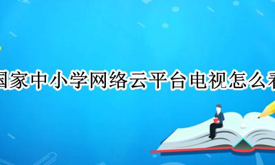 国家中小学网络云平台电视怎么看 国家中小学网络云平台电视能看吗