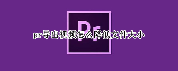 pr导出视频怎么降低文件大小