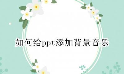 PPT如何添加背景音乐 如何给ppt添加背景音乐