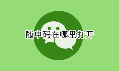 随申码在哪弄 随申码在哪里打开