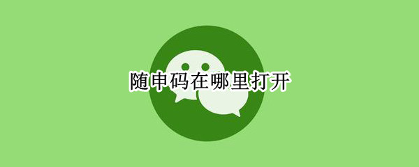 随申码在哪里打开