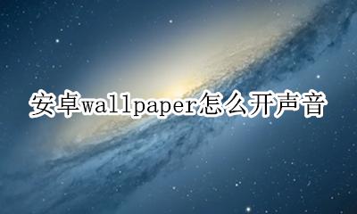 安卓wallpaper怎么开声音 怎么给wallpaper壁纸加声音