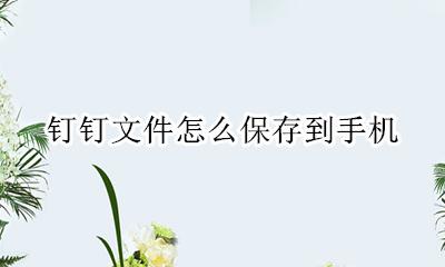 钉钉文件怎么保存到手机 钉钉上文件如何保存到手机