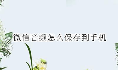 微信音频怎么保存到手机 如何将微信中的音频保存到本地