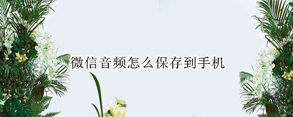 微信音频怎么保存到手机