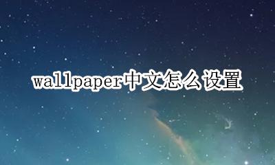 wallpaper咋设置中文 wallpaper中文怎么设置