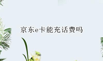 京东e卡能充话费吗? 京东e卡能用来充话费吗