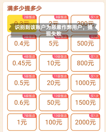 我的饭店提现显示恶意是怎么回事
