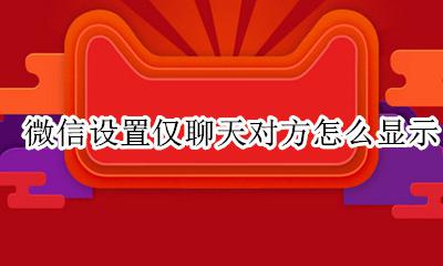 微信怎么看对方设置仅聊天 微信设置仅聊天对方怎么显示