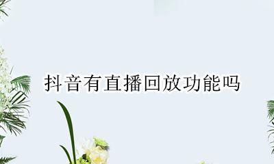 抖音有直播回放功能吗 抖音直播可以回放吗?