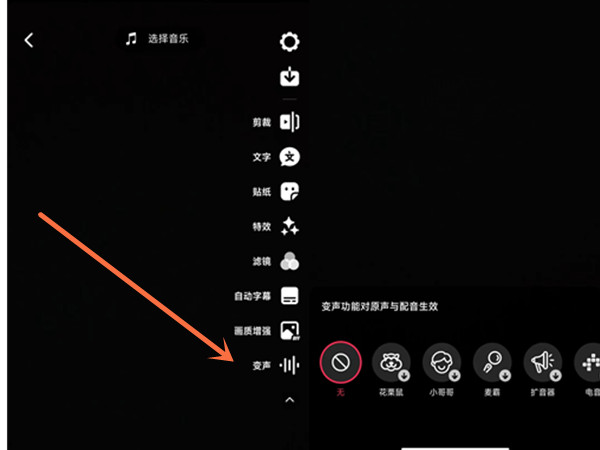 抖音里变声说话特效在哪里