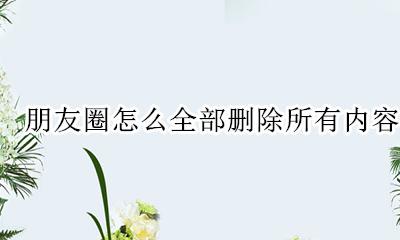 朋友圈内容怎样全部删除 朋友圈怎么全部删除所有内容