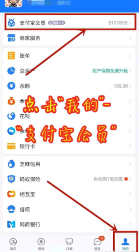 支付宝积分延期卡在哪里?