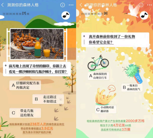 支付宝森林人格稀有度测试入口
