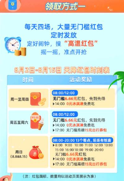 支付宝高温红包领取方法