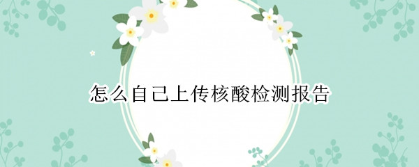 怎么自己上传核酸检测报告