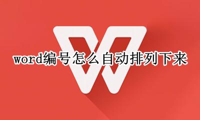 word编号怎么自动排列下来 word中怎么让序号自动排列