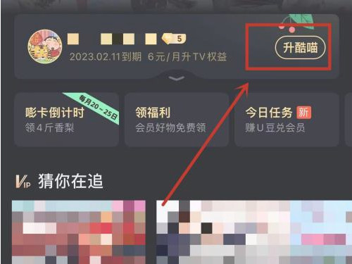 优酷vip怎么升级酷喵vip