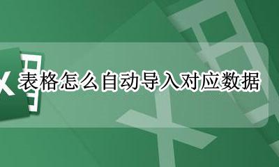 表格怎么自动导入对应数据 excel表格导入对应数据