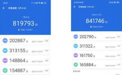 ACE一加一 一加ace跑分详情