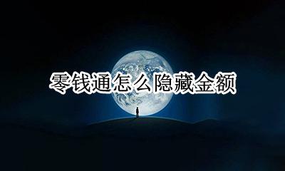 零钱通怎么隐藏金额 零钱通能隐藏金额吗