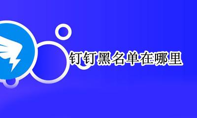 钉钉黑名单在哪里 钉钉黑名单有什么用啊