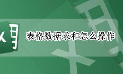 数据表格如何求和 表格数据求和怎么操作