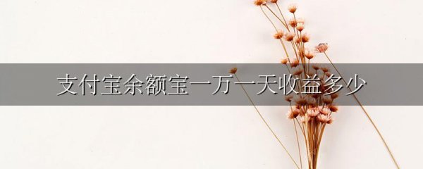 支付宝余额宝一万一天收益多少