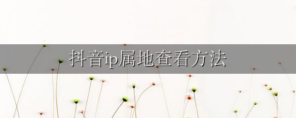 抖音ip属地查看方法